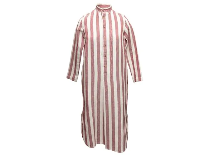 Autre Marque Vestido caftán de lino mezclado a rayas rojo y blanco tamaño 0 Roja 