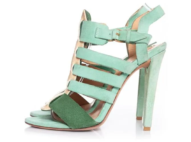 balenciaga, Sandalias estilo gladiador Stingray de ante Verde 