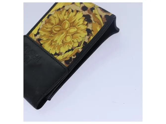Billetera VERSACE de cuero 5Set marrón verde amarillo Auth bs15531 Castaño 