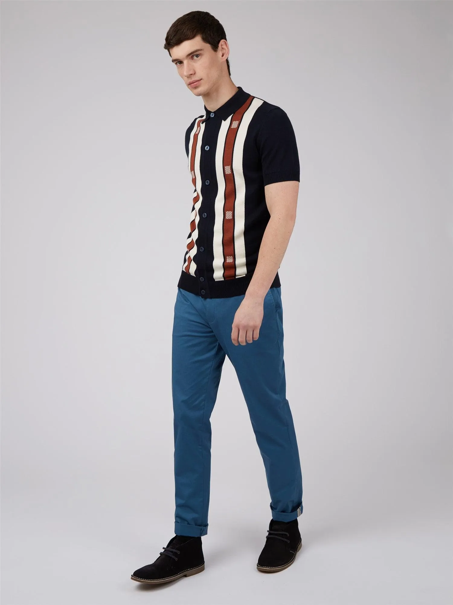 Button Through Mod Polo Shirt