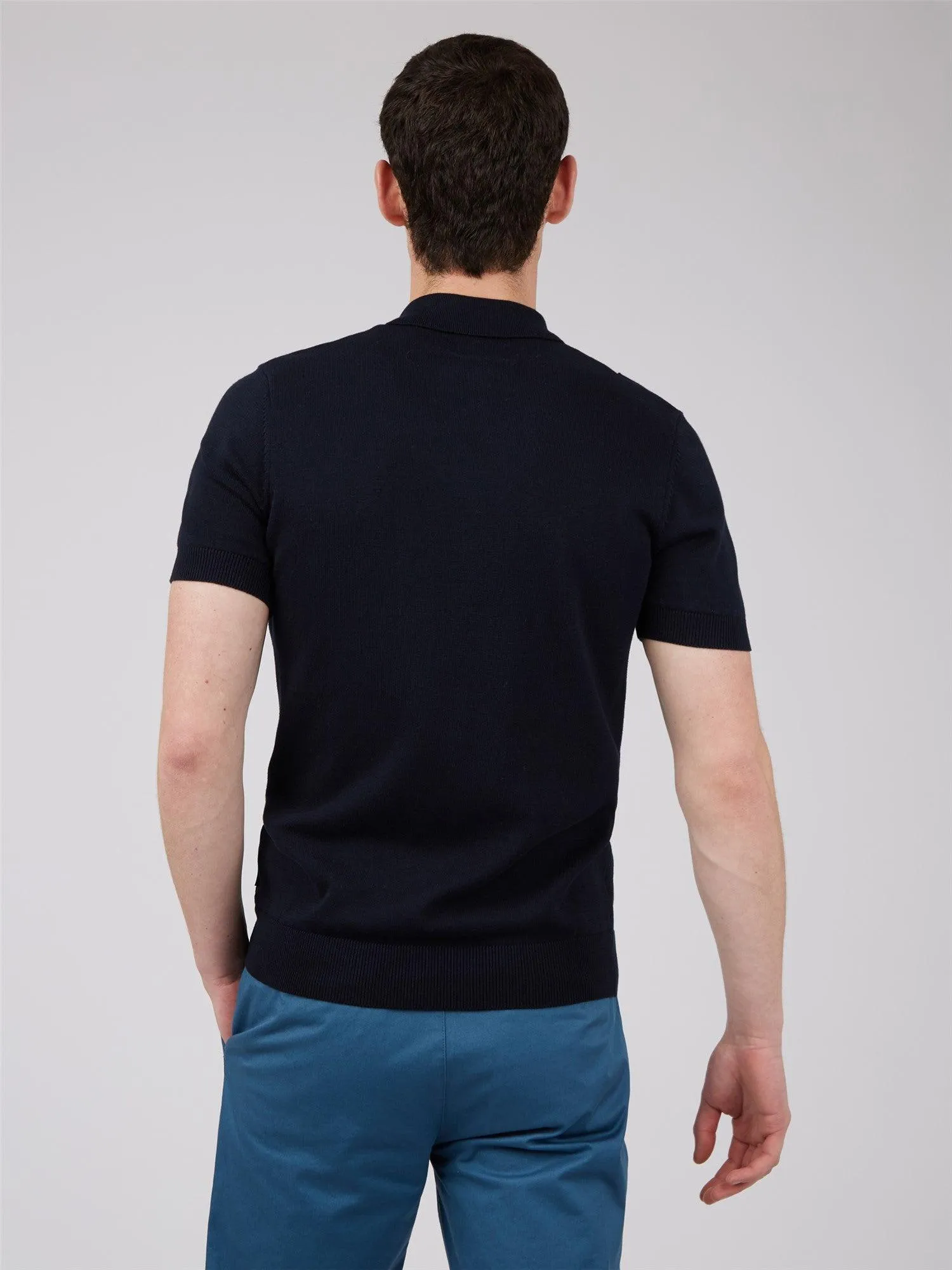 Button Through Mod Polo Shirt