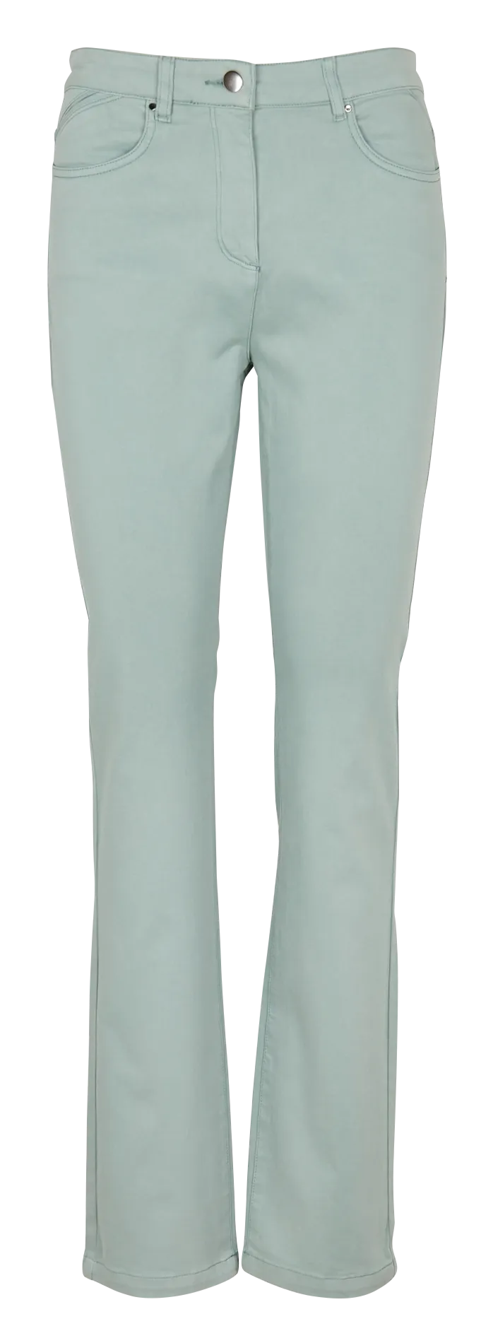 CAROLL DARLING - Pantalón recto de mezcla de algodón de talle alto en verde