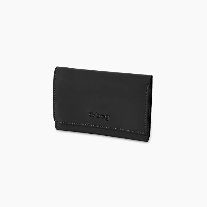 Cartera de tejido de goma con cremallera negra O evy