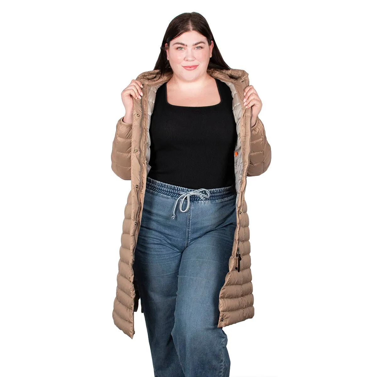 Chamarra De Pluma Mujer Premium Plus Size