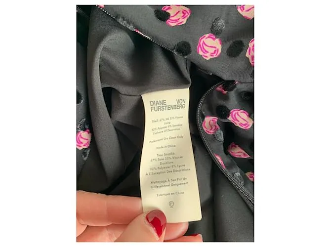 Diane Von Furstenberg Vestidos Negro Rosa 