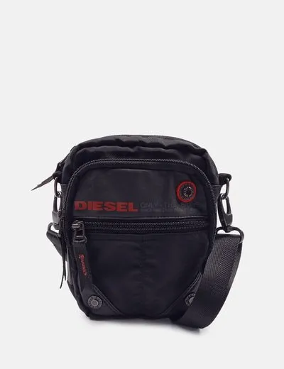 Diesel Bandolera negra cremalleras