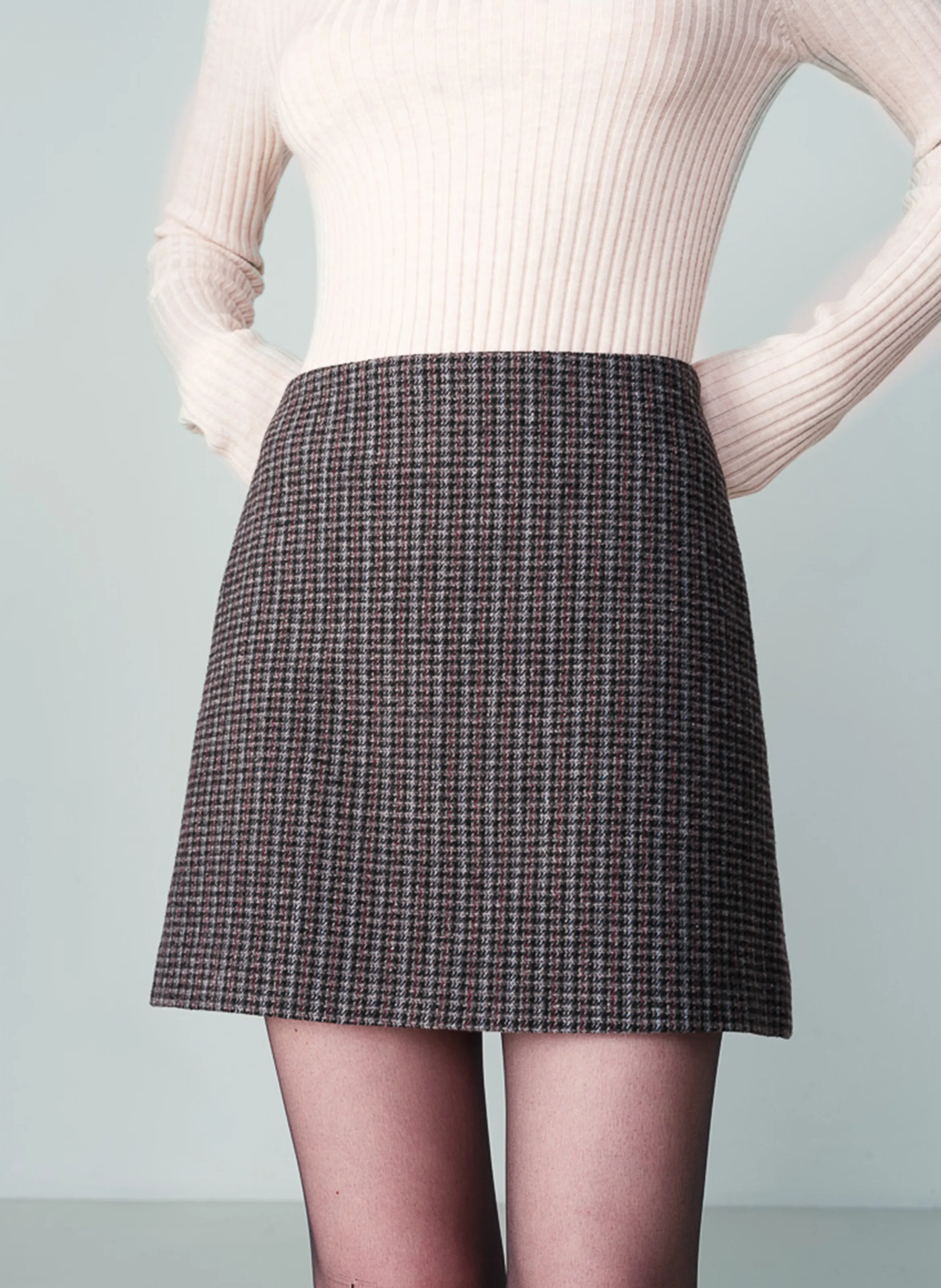 GRACE ET MILA NUTS - Falda corta a cuadros en gris
