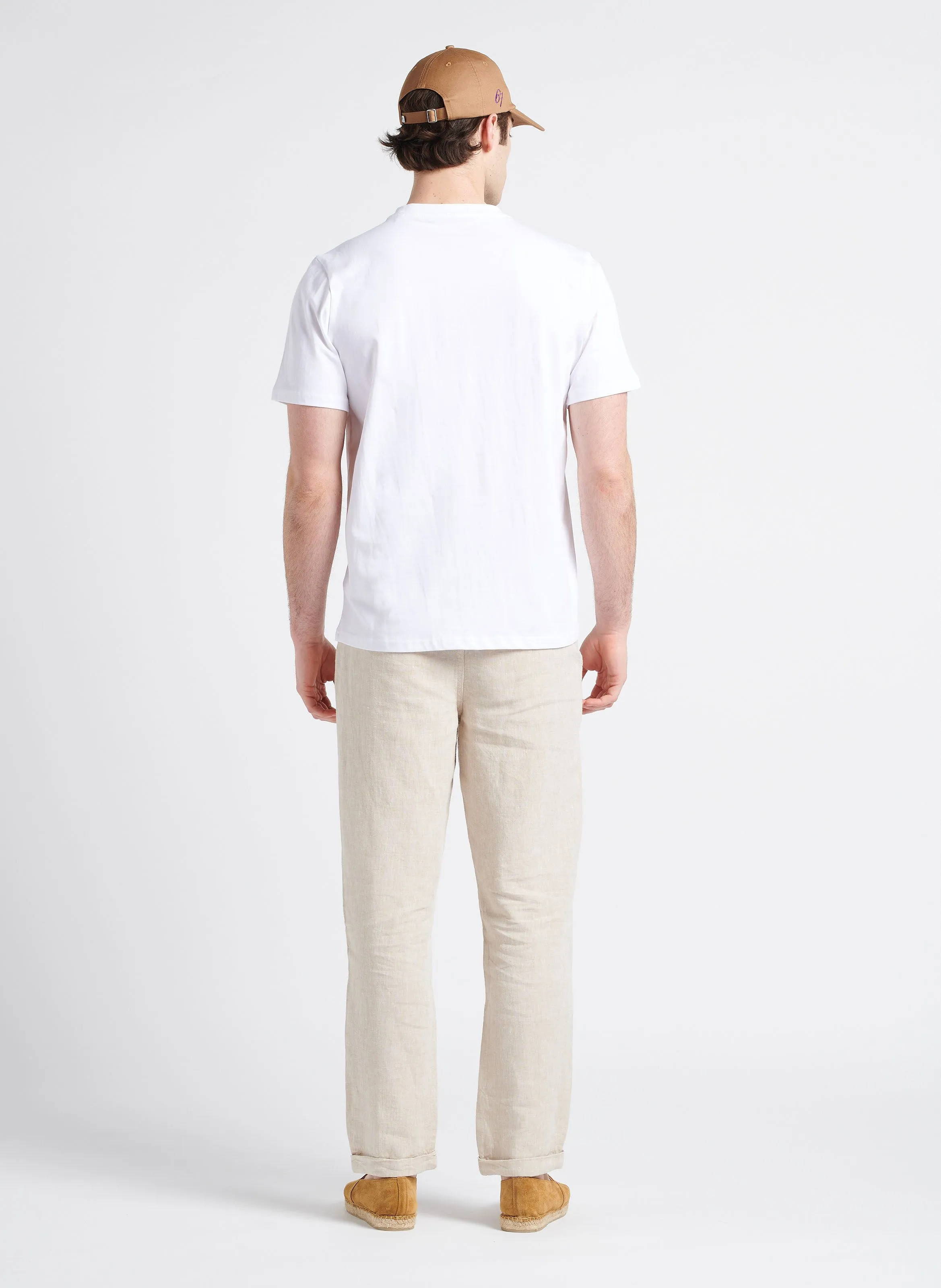 KNOWLEDGE COTTON APPAREL Camiseta regular fit de algodón orgánico con cuello redondo en blanco