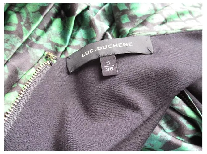 Luc Duchène Vestido de seda verde de Luc Duchene Negro 