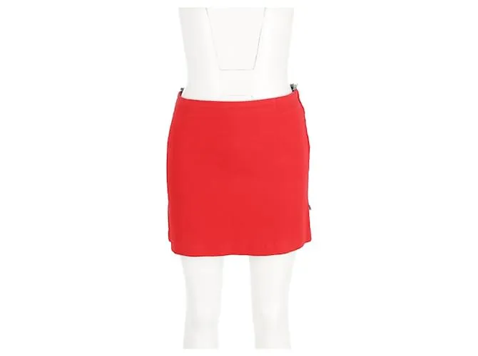 Minifalda con panel Moschino en algodón rojo y denim azul Roja 