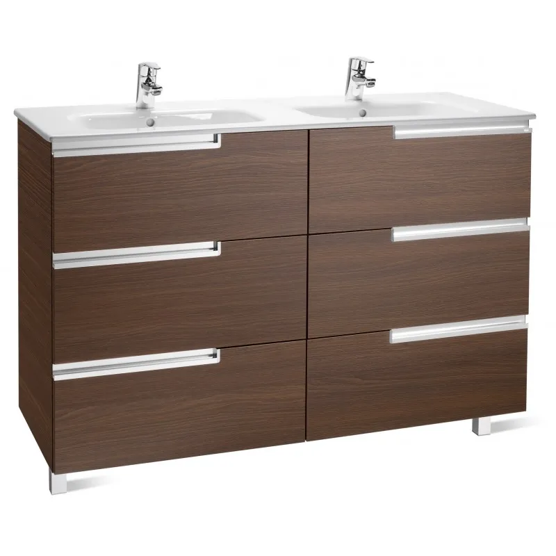 Pack mueble base de 6 cajones + lavabo doble Unik Family VICTORIA - ROCA