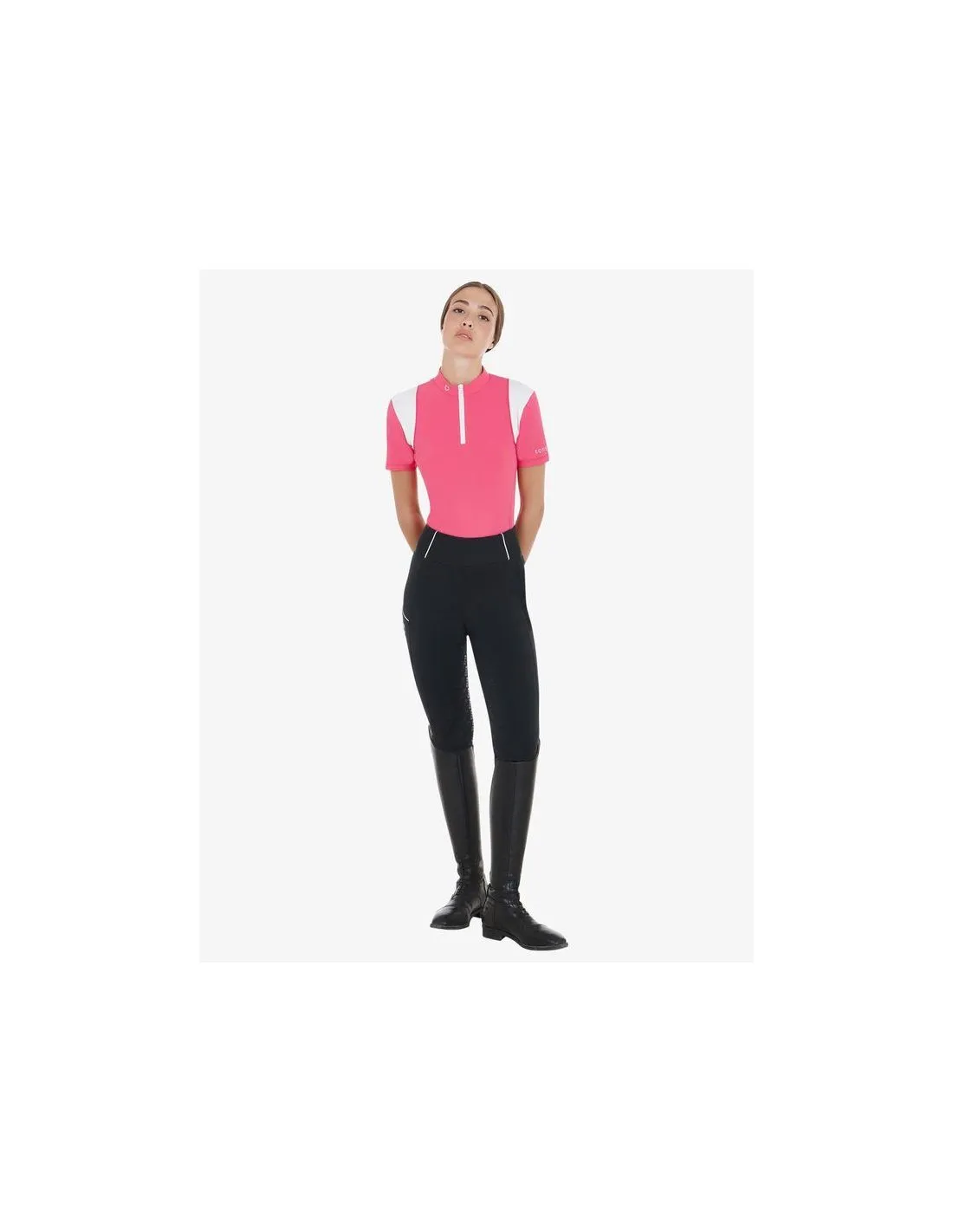 POLO DE ENTRENAMIENTO SLIM FIT PARA MUJER COLOR FUCSIA
