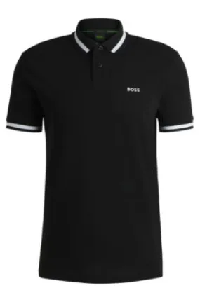 Polo de piqué de algodón con detalles en contraste