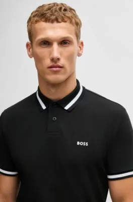 Polo de piqué de algodón con detalles en contraste