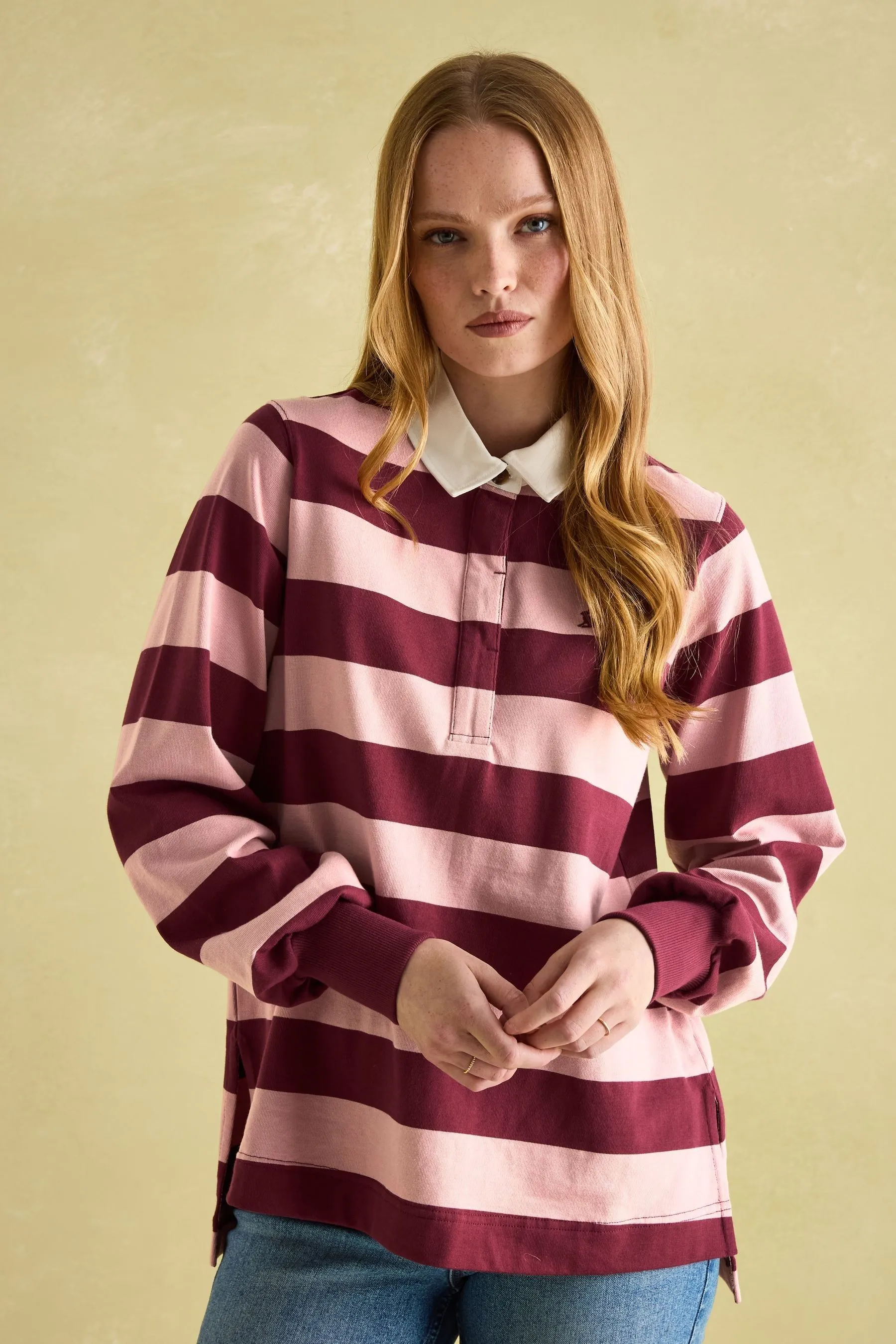 Polo estilo rugby de algodón grueso a rayas de Joules Sammie