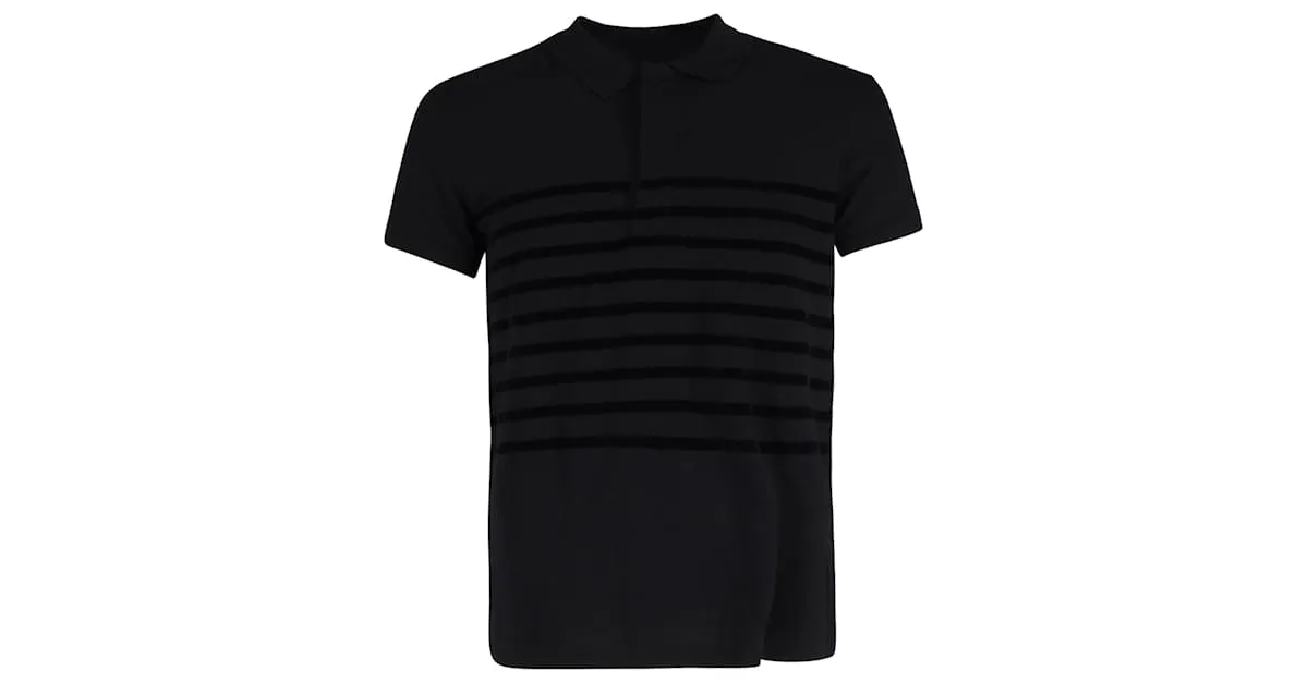 Polo Jean Paul Gaultier de algodón a rayas negras Negro 