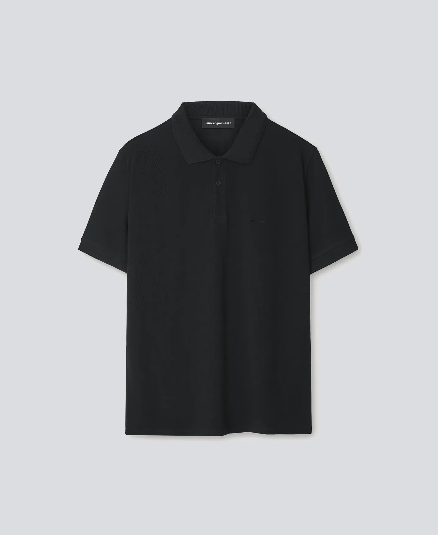 Polo piqué en algodón negro para hombre