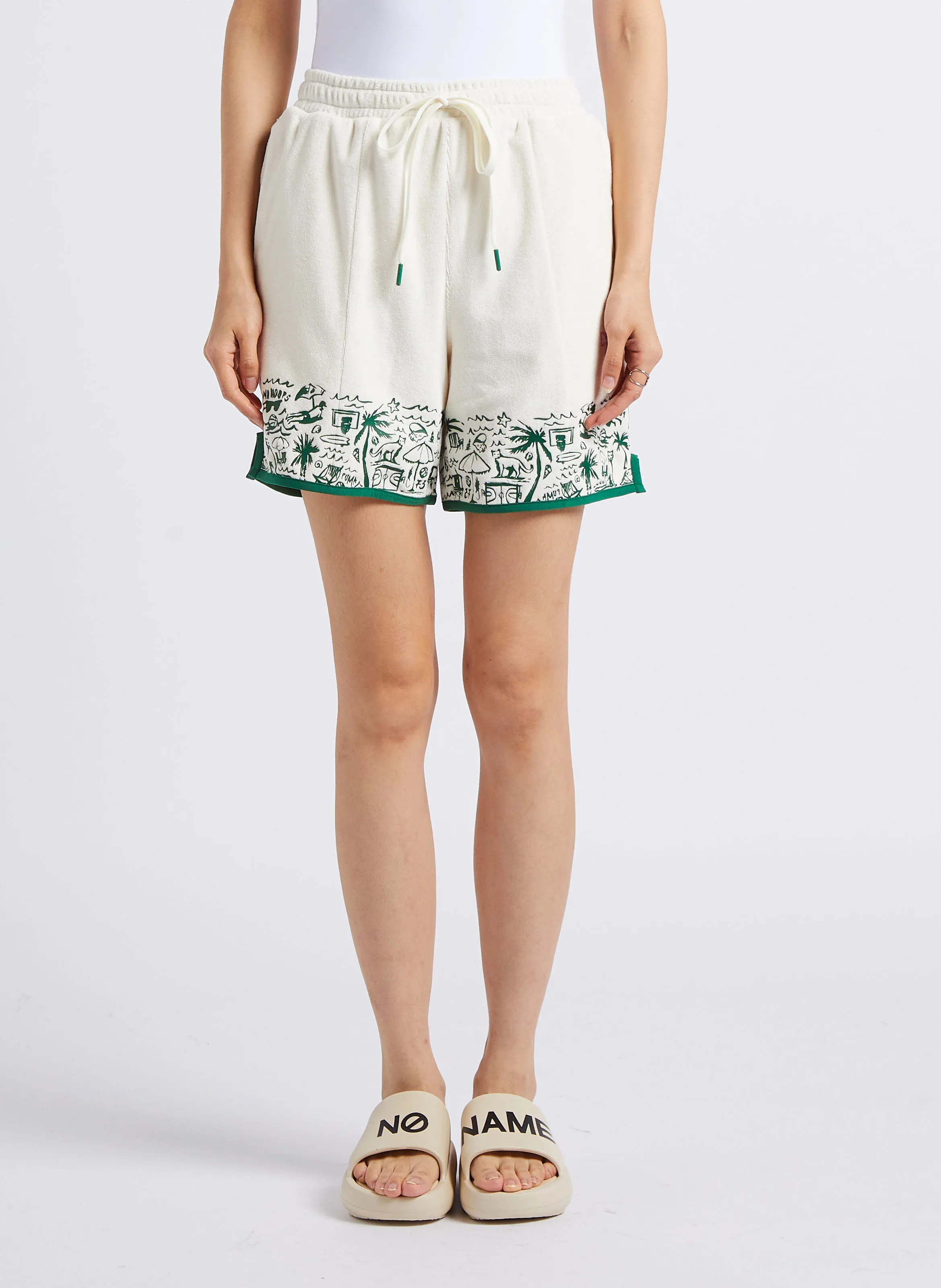 PUMA FAIRGROUNDS - Short recto de mezcla de algodón en blanco