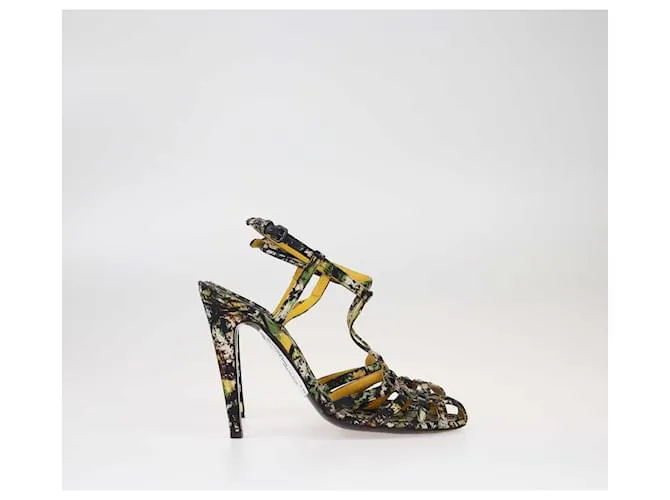 Sandalias con tira en el tobillo con adornos y estampado multicolor de Bottega Veneta 