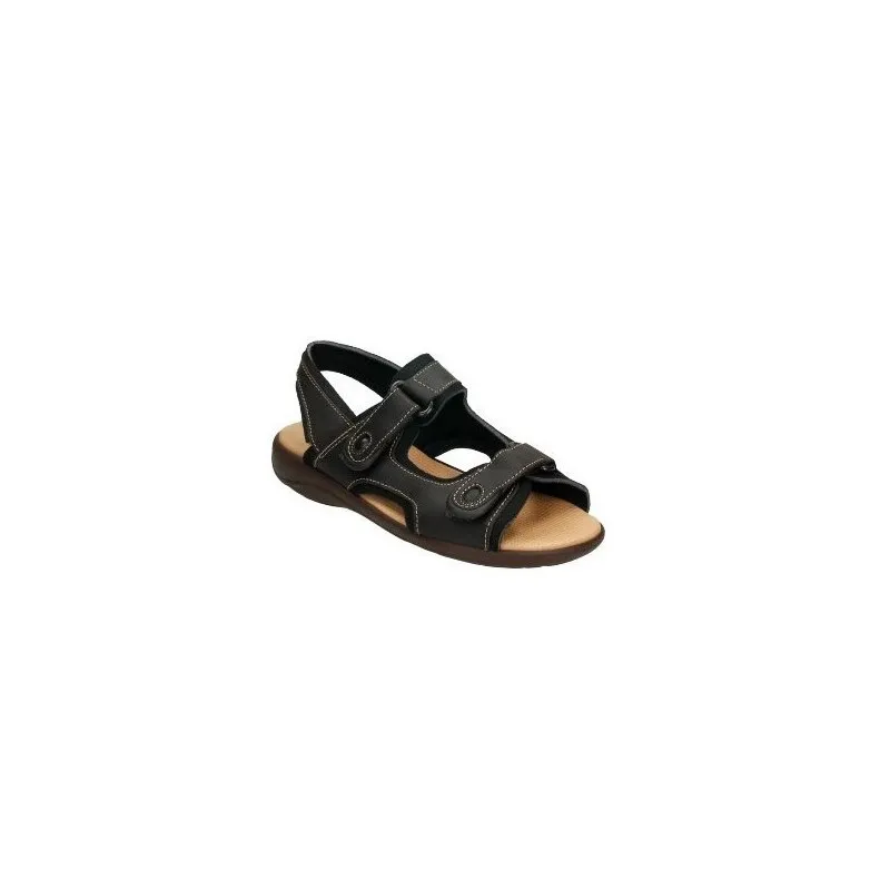 Sandalias para hombre de piel fabricadas en españa con cierre de doble velcro y plantilla almohadilladas