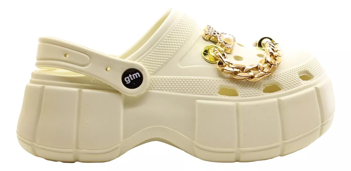 Sandalias Zueco Goma Plataforma Apliques Gummi Crown Carg