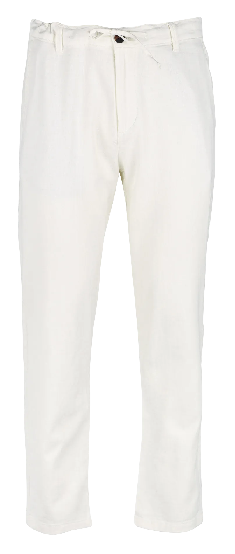SELECTED Pantalón recto de mezcla de algodón orgánico en blanco