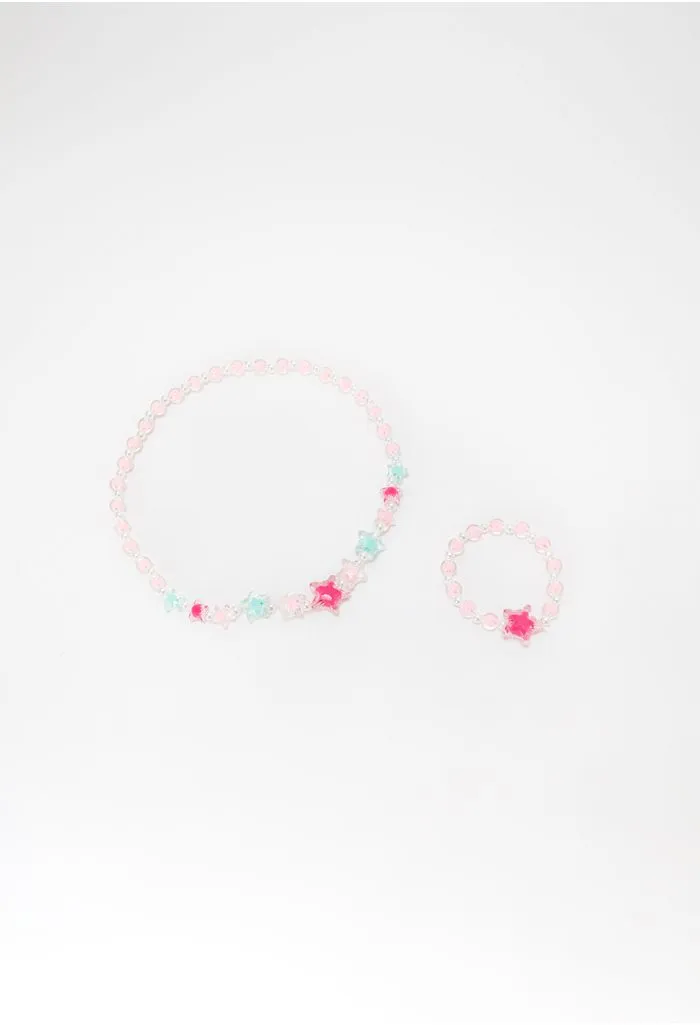 Set collar y pulsera en forma de estrell unic multicolor