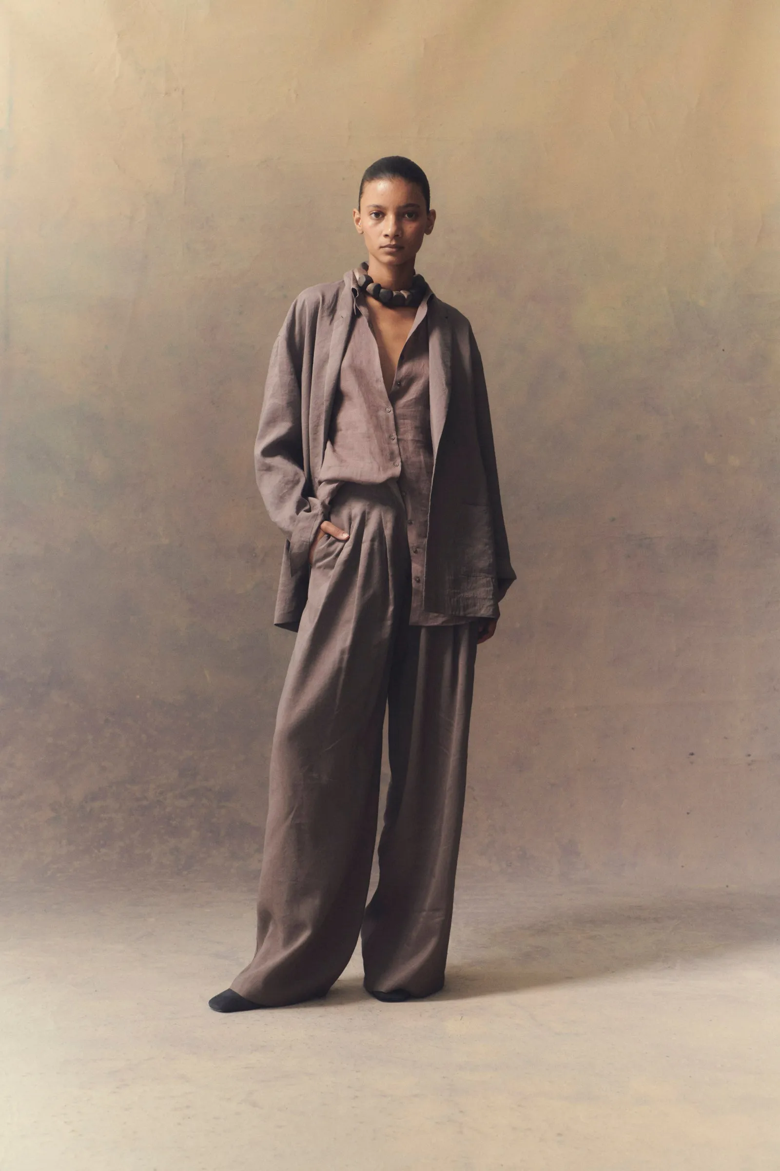 She, lavender jacket