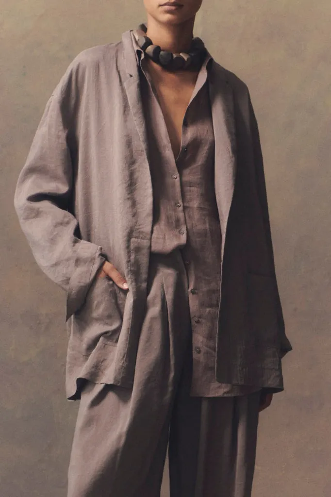 She, lavender jacket