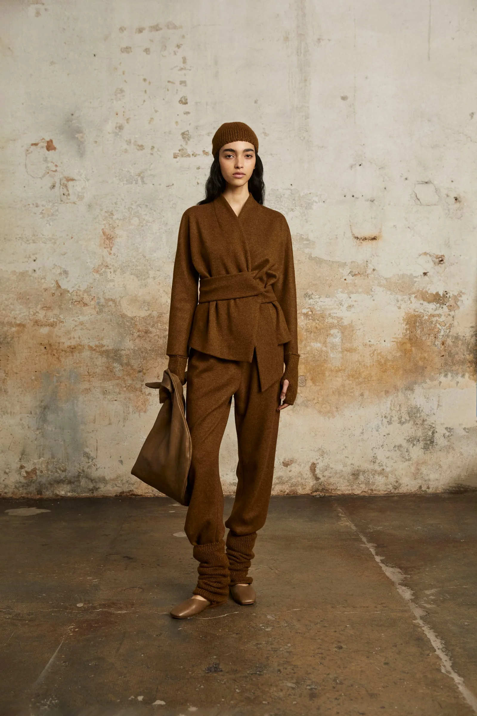 Single, cashmere wrap jacket