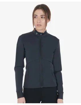 SUDADERA DE MUJER CON CREMALLERA Y PEDRERÍA