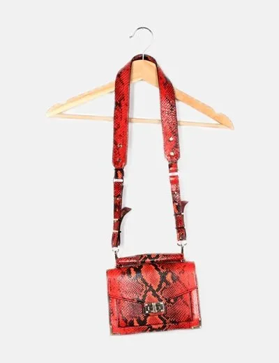The Kooples Bandolera roja animal print
