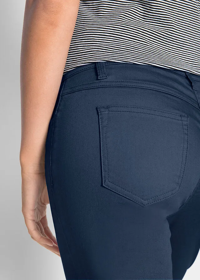 Vaqueros rectos con talle medio y cintura cómoda Azul oscuro