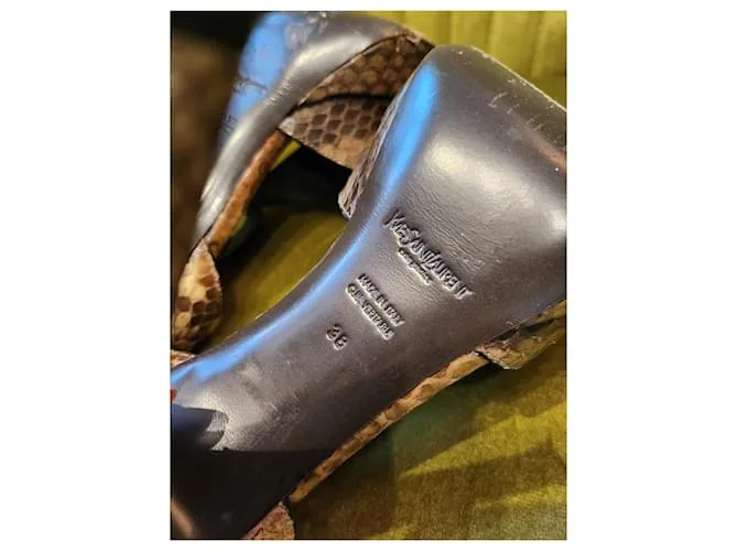 Yves Saint Laurent Sandalias Bronce 
